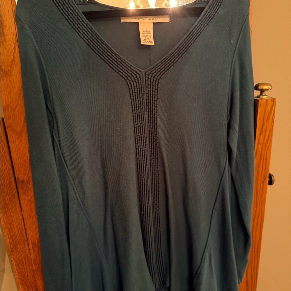 Max Studio Deep Teal Long Sleeve Top